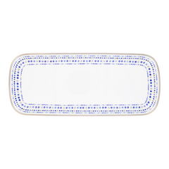 Villa Toscana Limoges Porcelain Rectangular Cake Dish, Indigo