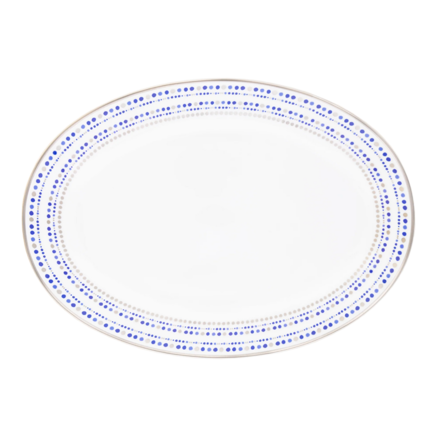 Robert Haviland & C. Parlon Villa Toscana | Oval Platter: Fine Limoges porcelain with geometric border motif and smooth, glazed finish, available in two sizes for roasts, fish, or composed dishes | Tableware & Serveware / Serving Dishes | 2Jour Concierge, your luxury lifestyle shop