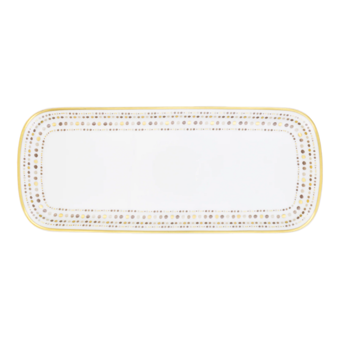 Robert Haviland & C. Parlon Villa Toscana | Rectangular Cake Dish: Fine Limoges porcelain with geometric border motif and smooth, glazed finish, perfect for sliced cakes, pastries, or tea-time presentation | Tableware & Serveware / Serving Dishes | 2Jour Concierge, your luxury lifestyle shop