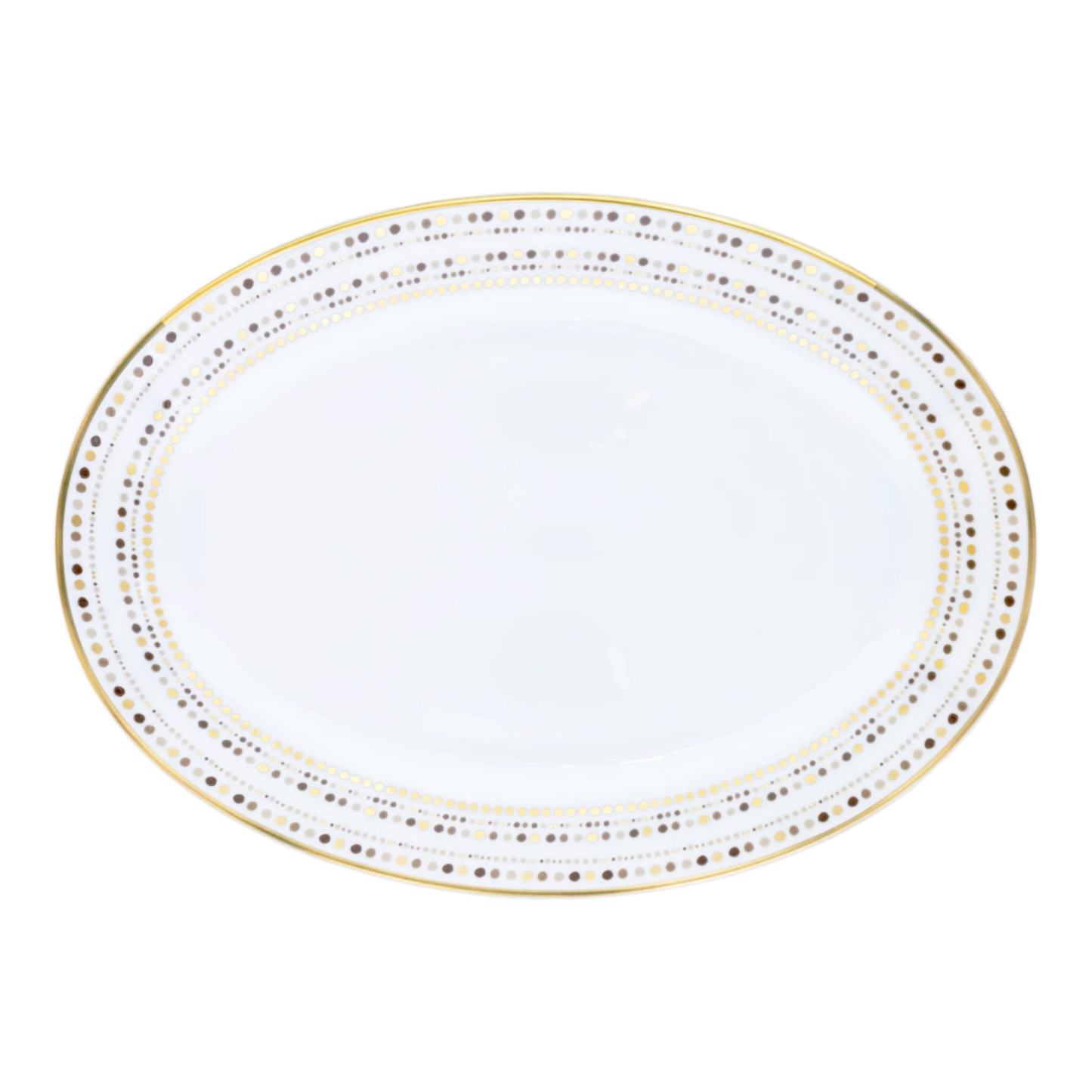 Robert Haviland & C. Parlon Villa Toscana | Oval Platter: Fine Limoges porcelain with geometric border motif and smooth, glazed finish, available in two sizes for roasts, fish, or composed dishes | Tableware & Serveware / Serving Dishes | 2Jour Concierge, your luxury lifestyle shop