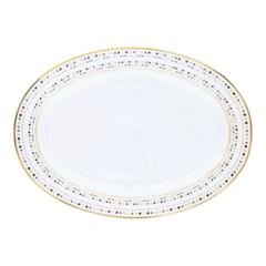 Villa Toscana Limoges Porcelain Oval Platter, Mastic
