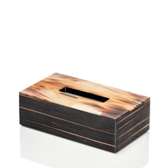 Armida Horn and Glossy Ebony Tissue Box Holder