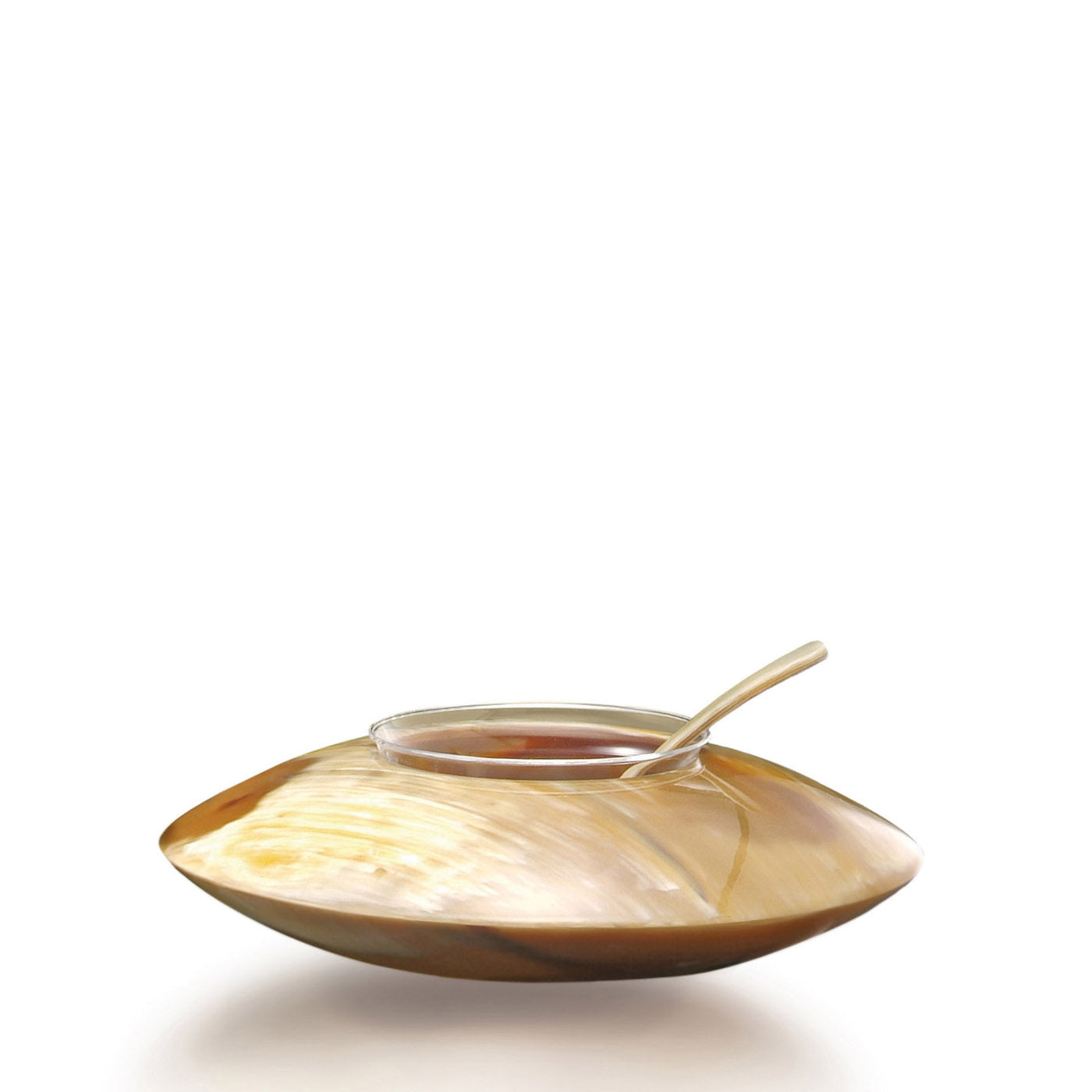 Almas Caviar Bowl by Arcahorn | Crafted from horn and crystal. Includes a caviar spoon in horn. | Tableware and Serveware | 2Jour Concierge, your luxury lifestyle shop