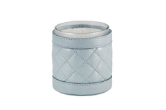 Ester Quilted Diamonds Padded Leather Candle Holder With Removable Scented Candle