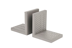 Elia Herringbone Quilted Leather-Covered Bookend (set of 2)