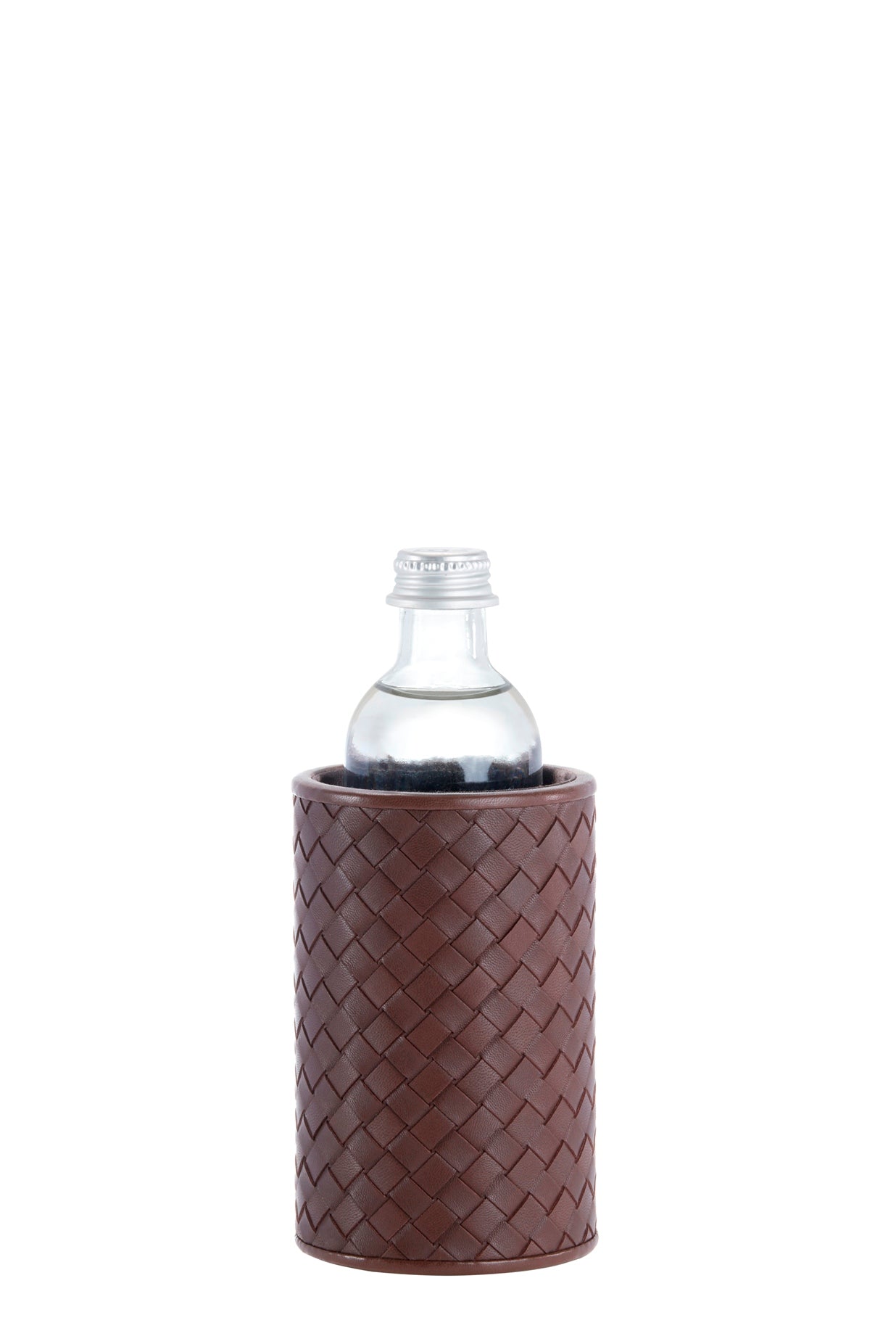 Noli Bottle Holder by Riviere | Available in handwoven or quilted herringbone leather | Barware and Bottle Holders | 2Jour Concierge, your luxury lifestyle shop