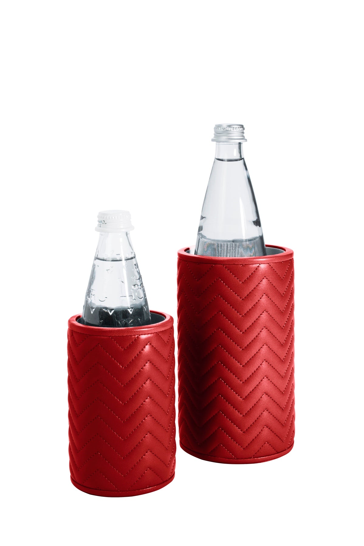 Noli Bottle Holder by Riviere | Available in handwoven or quilted herringbone leather | Barware and Bottle Holders | 2Jour Concierge, your luxury lifestyle shop