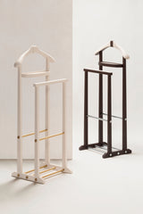 Edoardo Leather-Covered Wood Clothes Valet