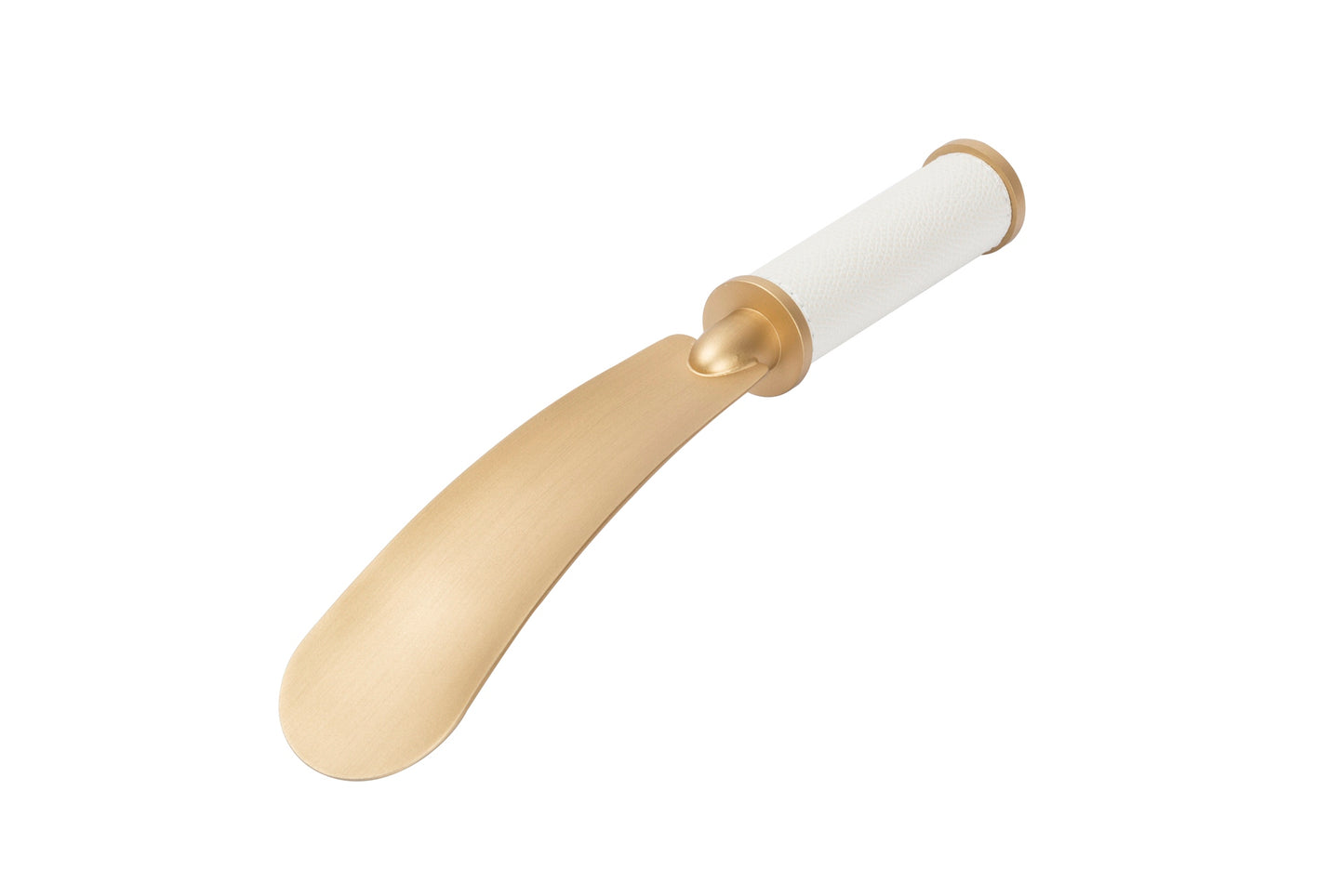 Giobagnara Icaro shoehorn | Metal structure available in various finishes with a fine leather grip | Available in regular and long versions for versatile use | A sleek and practical accessory with refined detailing | Home accessories | 2Jour Concierge, your luxury lifestyle shop
