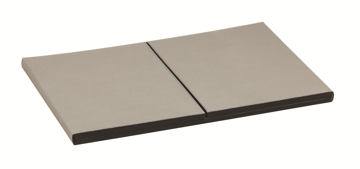 Tolosa Guest Information Holder by Giobagnara | Leather-covered rigid structure | Features two A4 pockets on each side (total of 4), a central space with one large low pocket, and two corner pockets | Ideal for in-room information packages, letter paper, envelopes, and compliment cards | Home Decor and Accessories | 2Jour Concierge, your luxury lifestyle shop