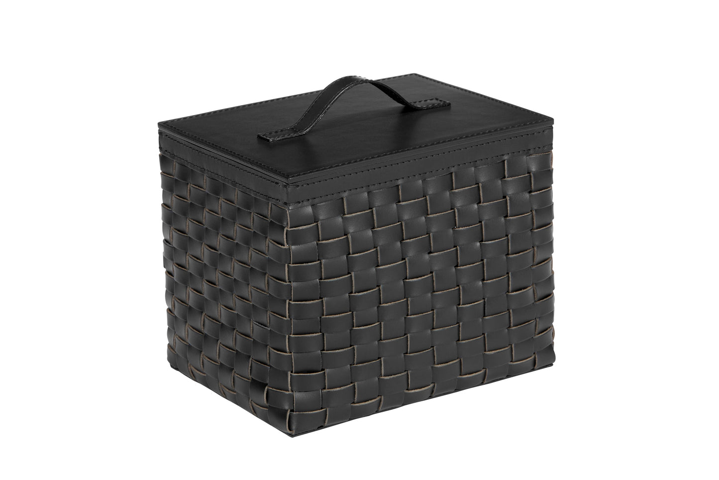 Barcellona Storage Basket With Lid Rectangular by Riviere | Woven leather | Includes lid and acrylic lining | Home Decor and Storage Baskets | 2Jour Concierge, your luxury lifestyle shop