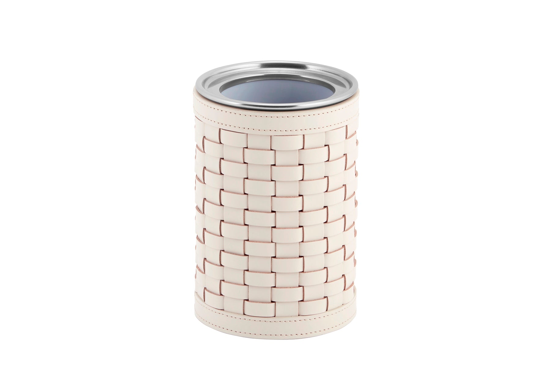 Riviere Barcellona Bottle Cooler | Stainless Steel Thermic Bottle Cooler | Covered with Woven Leather | Perfect for Yacht Decor | Available at 2Jour Concierge, #1 luxury high-end gift & lifestyle shop