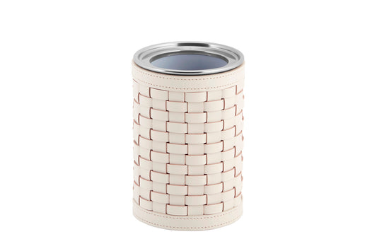 Riviere Barcellona Bottle Cooler | Stainless Steel Thermic Bottle Cooler | Covered with Woven Leather | Perfect for Yacht Decor | Available at 2Jour Concierge, #1 luxury high-end gift & lifestyle shop