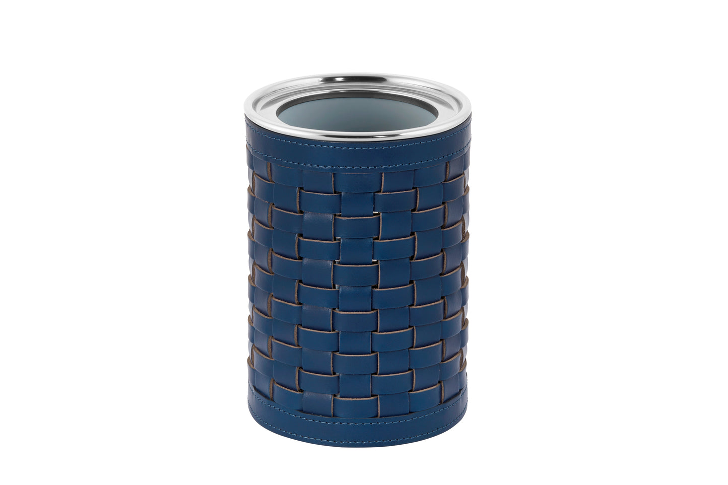 Riviere Barcellona Bottle Cooler | Stainless Steel Thermic Bottle Cooler | Covered with Woven Leather | Perfect for Yacht Decor | Available at 2Jour Concierge, #1 luxury high-end gift & lifestyle shop