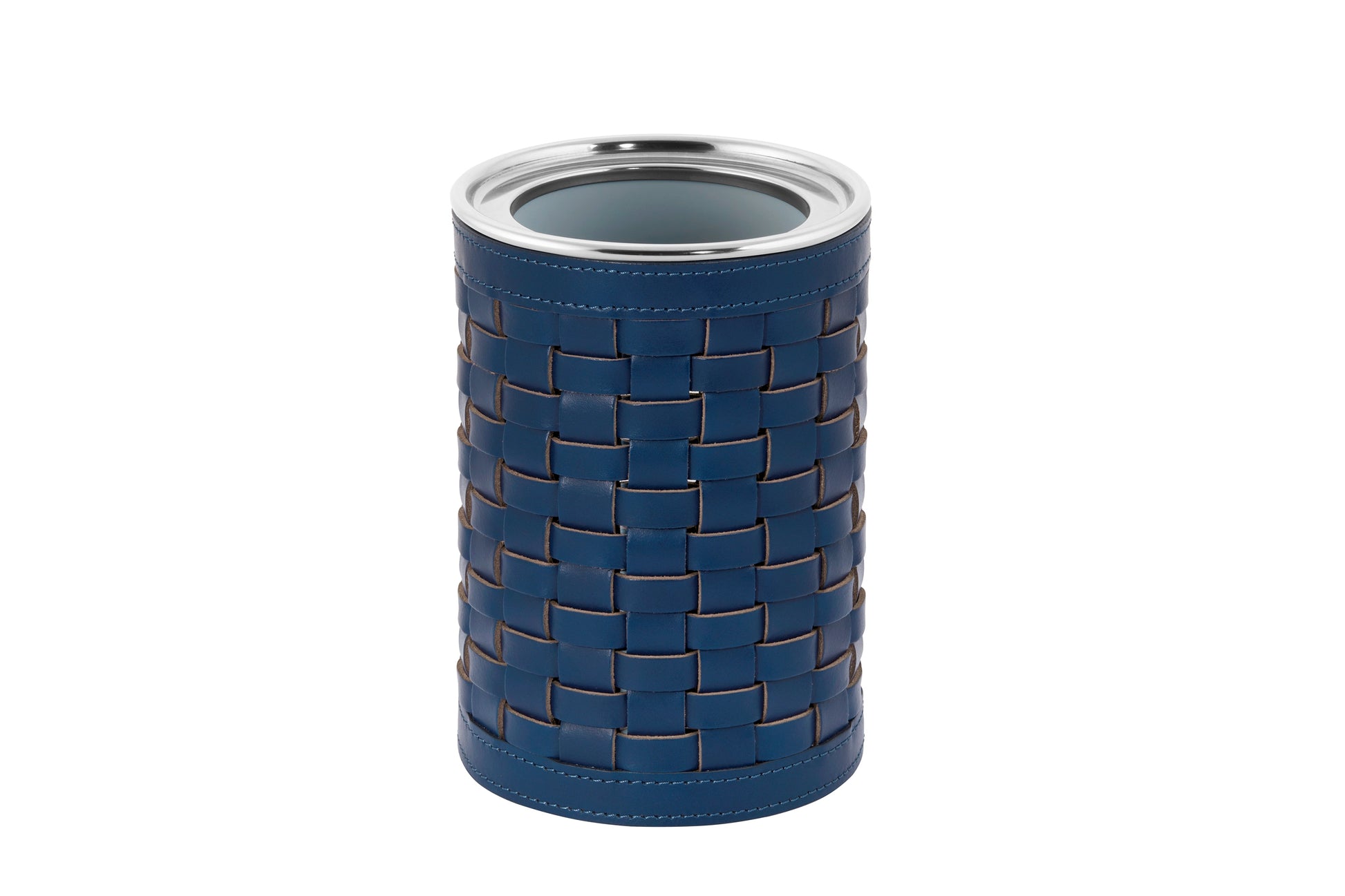 Riviere Barcellona Bottle Cooler | Stainless Steel Thermic Bottle Cooler | Covered with Woven Leather | Perfect for Yacht Decor | Available at 2Jour Concierge, #1 luxury high-end gift & lifestyle shop