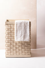 Barcellona Woven Leather Laundry Basket