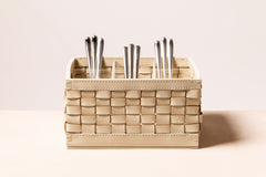 Barcellona Woven Leather Cutlery Holder