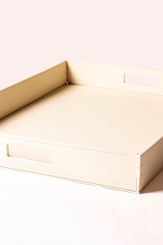 Rivière Barcellona Tray Rectangular | Large tray with handles, crafted with smooth outdoor leather | Home Decor and Serveware | 2Jour Concierge, your luxury lifestyle shop