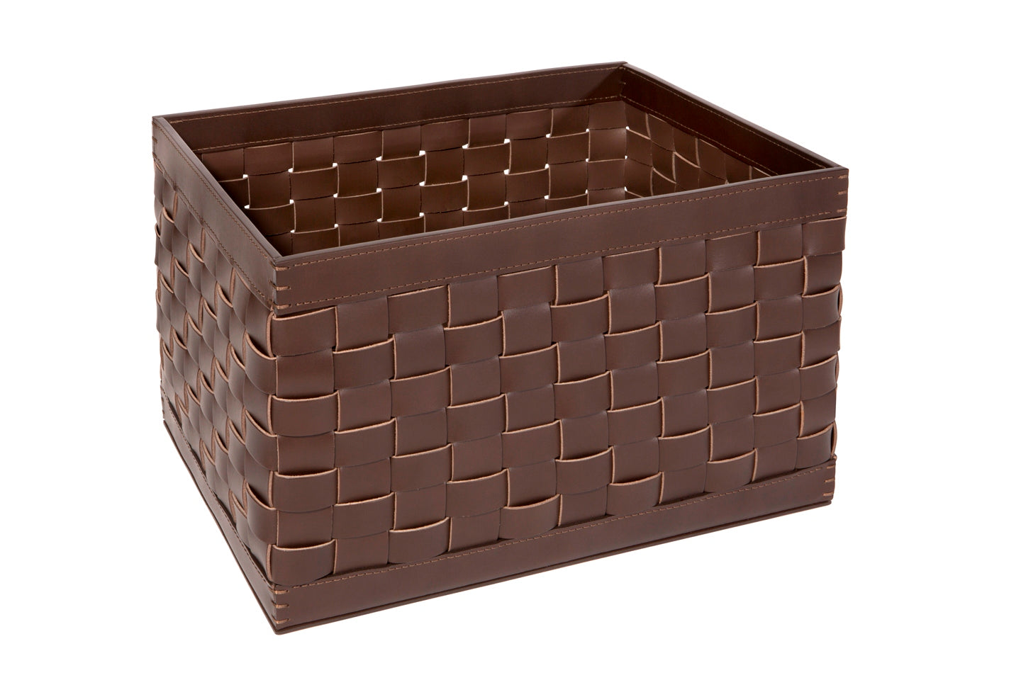 Riviere Barcellona Storage Basket – Rectangular High | Handwoven in luxurious leather, this elegant storage basket offers refined utility for a variety of spaces | Available in small and large sizes, with optional internal dividers (6 or 8 compartments) for organized storage | Ideal for storing accessories, linens, or everyday essentials with elevated style | A perfect solution for sophisticated homes, yachts, or boutique hospitality settings | Home accessories & leather goods | 2Jour Concierge, your luxury