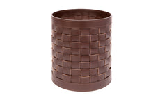 Barcellona Woven Leather Storage Basket Round