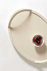x Piet Boom Form Oval Leather-Covered Tray with Rigid Metal Structure