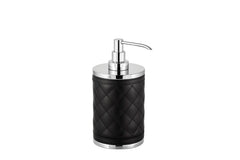 Alghero Quilted Diamonds Leather Soap Dispenser with Metal Finish