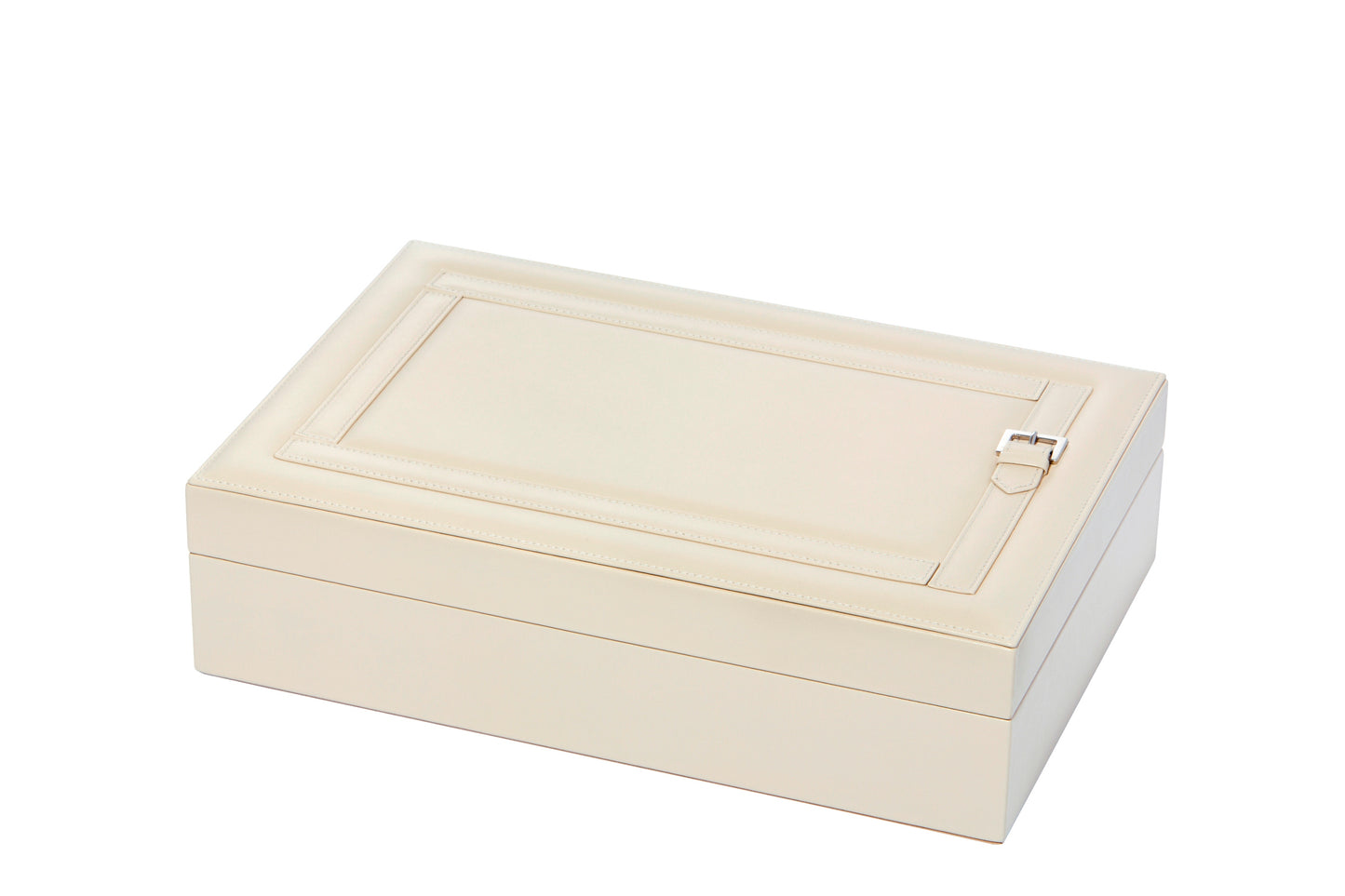 Riviere Mila Leather-Covered Glasses Box With Suede Lining | Stylish Design with 'Belt' Decoration | Holds up to 6 Pairs of Glasses | Suede Lining for Added Protection | Explore a Range of Luxury Glasses Boxes at 2Jour Concierge, #1 luxury high-end gift & lifestyle shop