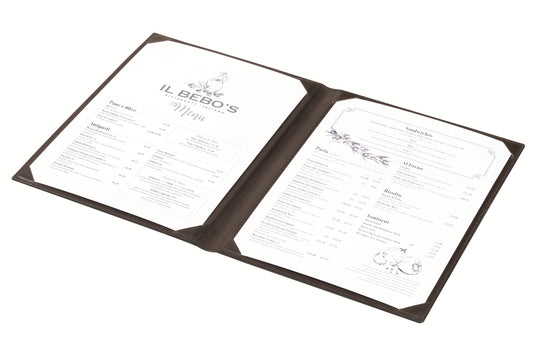 Bis Menu Holder by Giobagnara | All-leather structure with soft padding on the cover side | Hosts two papers | Ideal for upscale dining and hospitality settings | Home Decor and Accessories | 2Jour Concierge, your luxury lifestyle shop