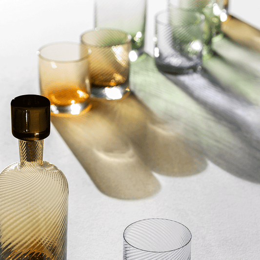 Borealis Murano Glass Set of Decanter and Two Tumblers