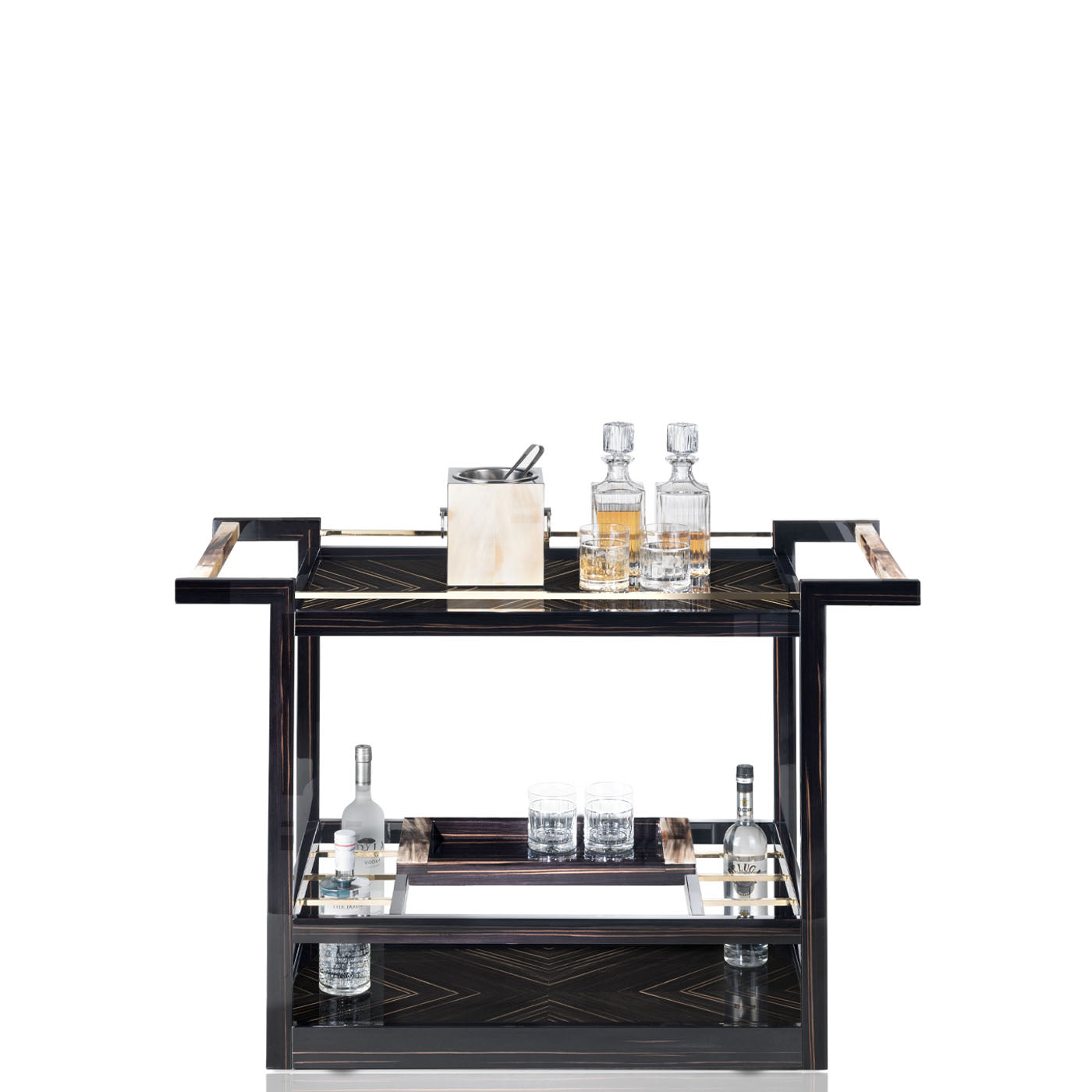 Elia Trolley: Glossy Ebony, Horn Handles