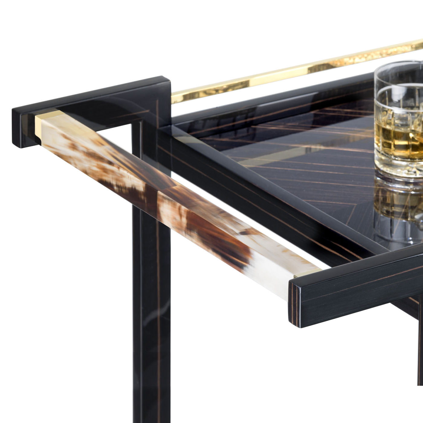 Elia Trolley: Glossy Ebony, Horn Handles