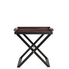 Lipari Matte Ebony Butler Serving Table | Tray