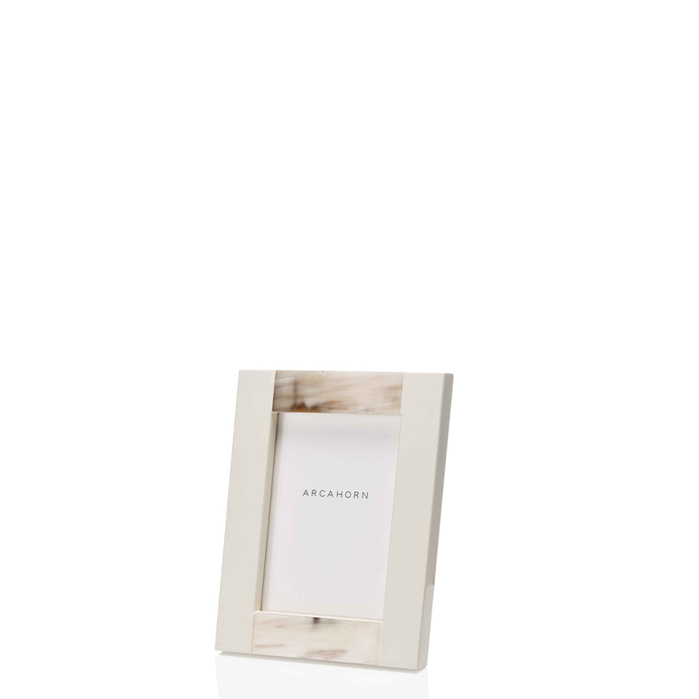 Medea Picture Frame: Horn and Wood with Lacquered Ivory Gloss Finish