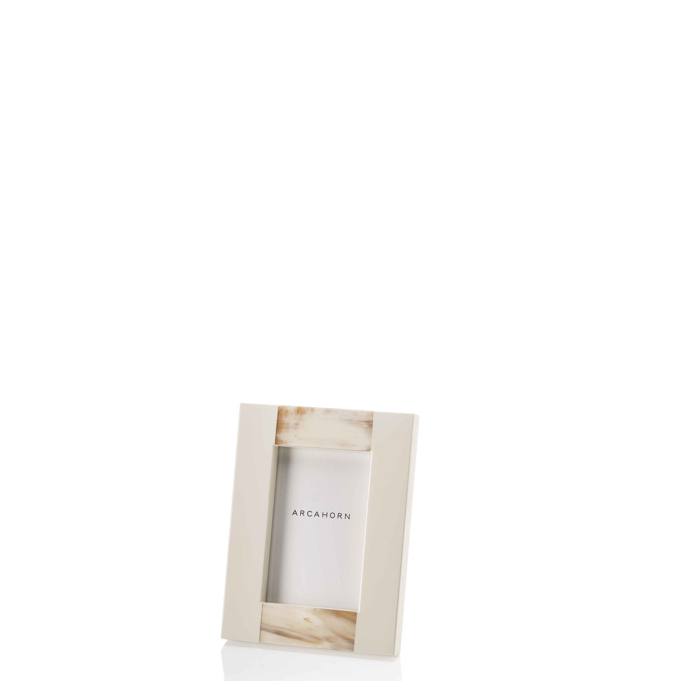 Medea Picture Frame: Horn and Wood with Lacquered Ivory Gloss Finish