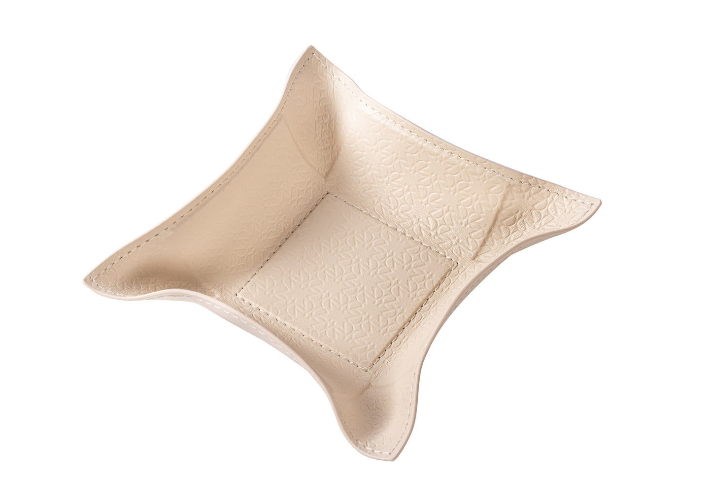 x Elie Saab Leather-Lined Monogram Valet Tray Square S w Bendable Sides