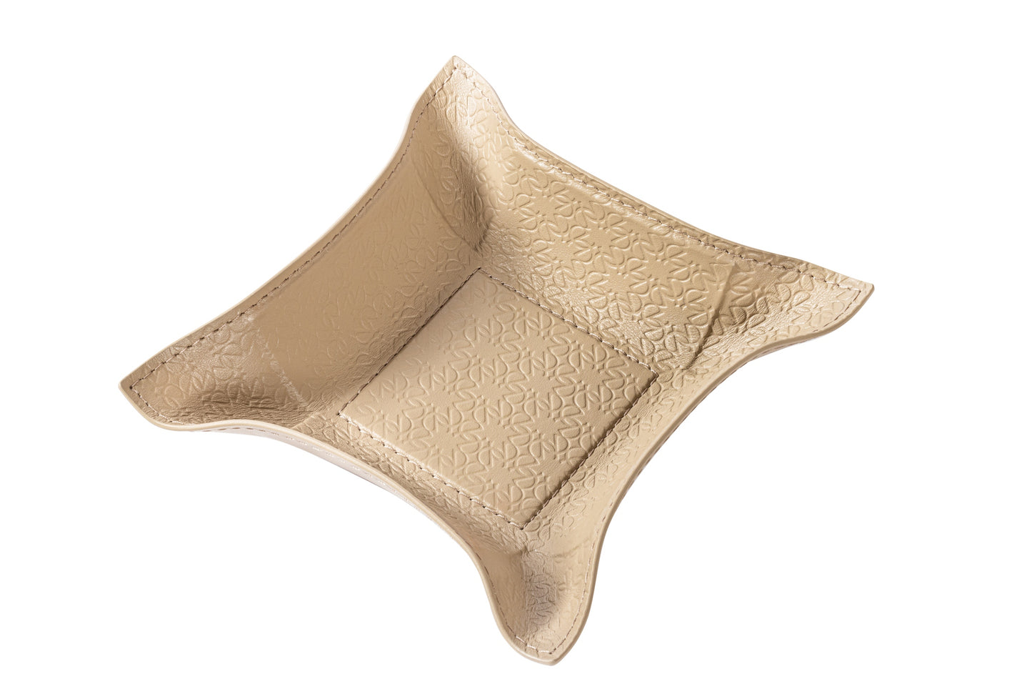 x Elie Saab Leather-Lined Monogram Valet Tray Square S w Bendable Sides