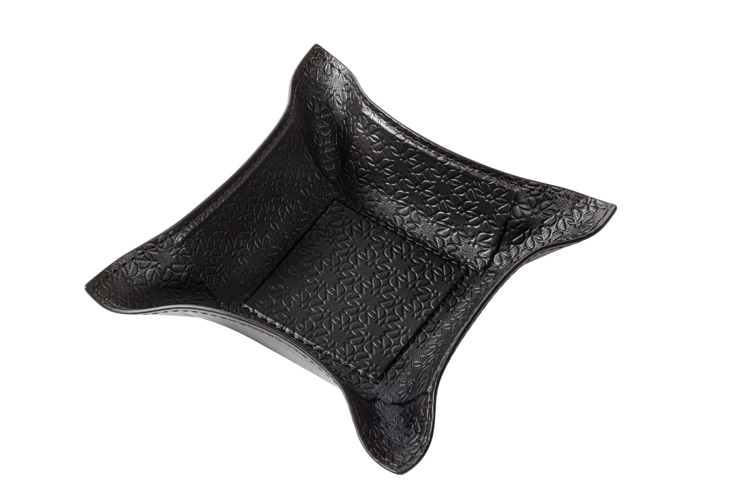x Elie Saab Leather-Lined Monogram Valet Tray Square S w Bendable Sides