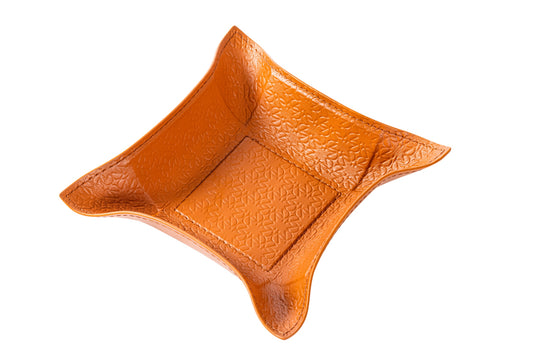 x Elie Saab Leather-Lined Monogram Valet Tray Square S w Bendable Sides