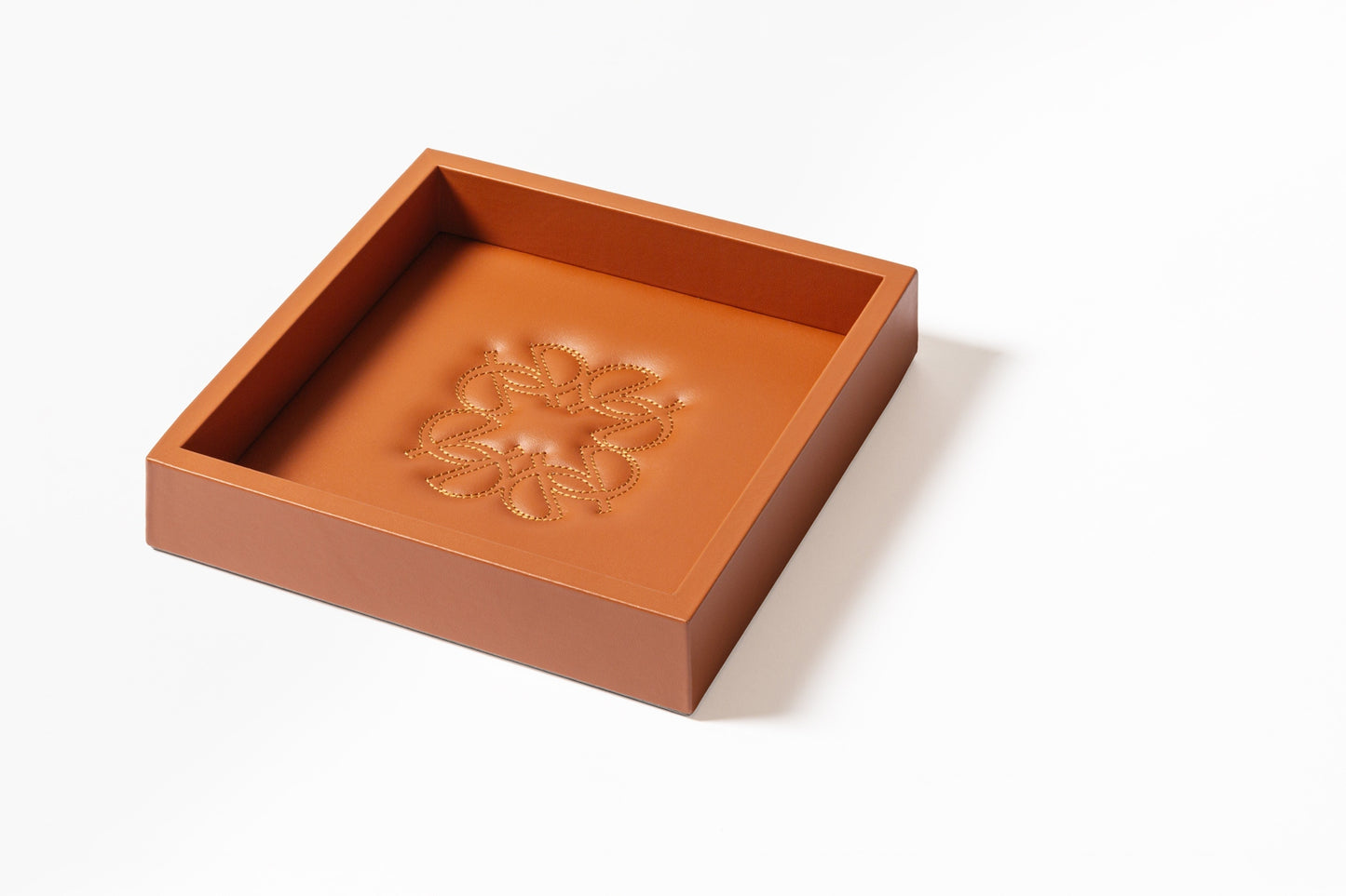 x Elie Saab Ecusson Leather Monogram Valet Tray Square