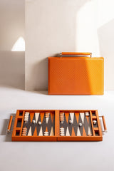 x Elie Saab Monogram Leather-Covered Backgammon Case w Handles