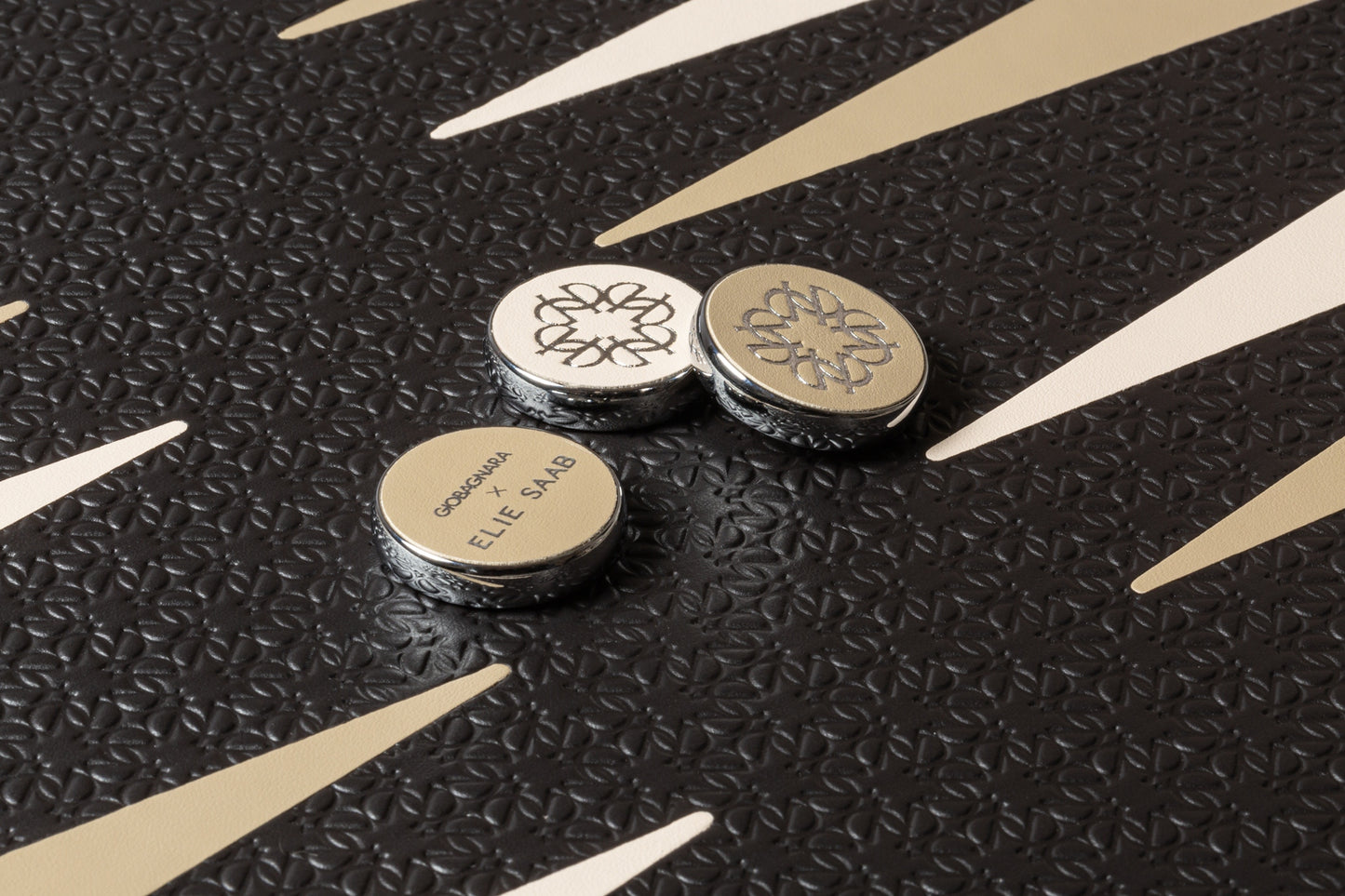 x Elie Saab Monogram Leather-Covered Wood Backgammon Set