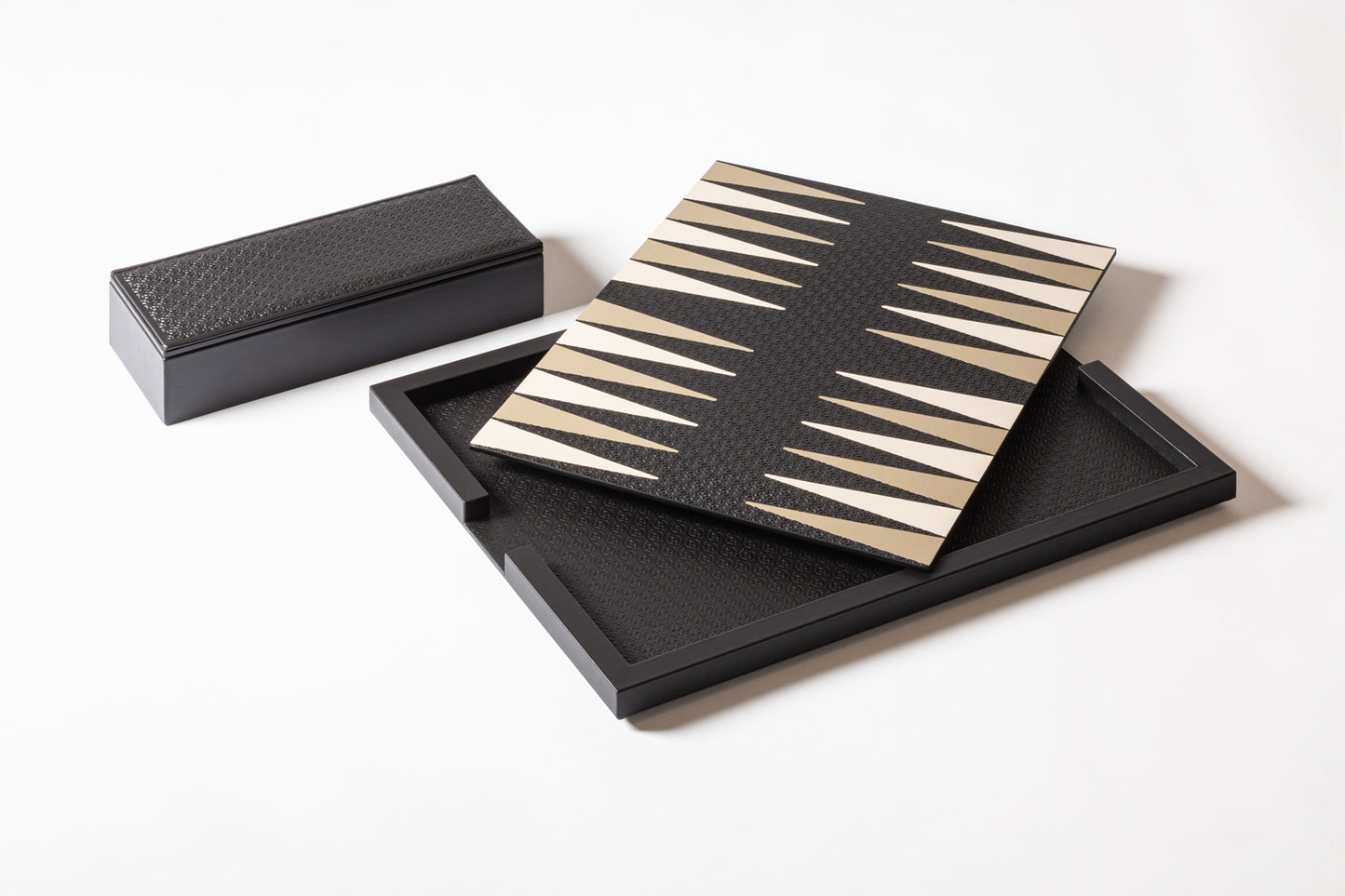 x Elie Saab Monogram Leather-Covered Wood Backgammon Set