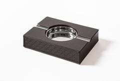 x Elie Saab Monogram Padded Leather Table Ashtray w Removable Palladium Plate