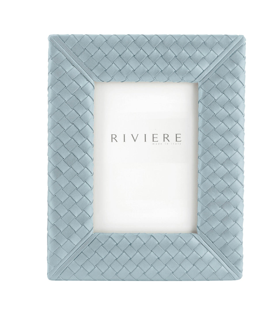 Riviere Nora Handwoven Leather Picture Frame | Exquisite Handwoven Leather Design | Adds a Touch of Artisanal Elegance to Your Home | Elevate Your Decor with Luxury Accessories from Riviere | Available at 2Jour Concierge, #1 luxury high-end gift & lifestyle shop