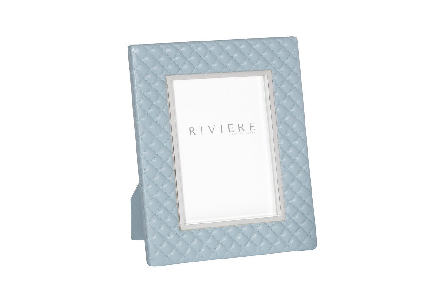 Riviere Anita Quilted Diamonds Leather Picture Frame With Metal Trim | Luxurious Quilted Leather Design | Elegant Metal Trim for a Sophisticated Touch | Elevate Your Home Decor with Luxury Accessories from Riviere | Available at 2Jour Concierge, #1 luxury high-end gift & lifestyle shop