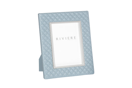 Riviere Anita Quilted Diamonds Leather Picture Frame With Metal Trim | Luxurious Quilted Leather Design | Elegant Metal Trim for a Sophisticated Touch | Elevate Your Home Decor with Luxury Accessories from Riviere | Available at 2Jour Concierge, #1 luxury high-end gift & lifestyle shop
