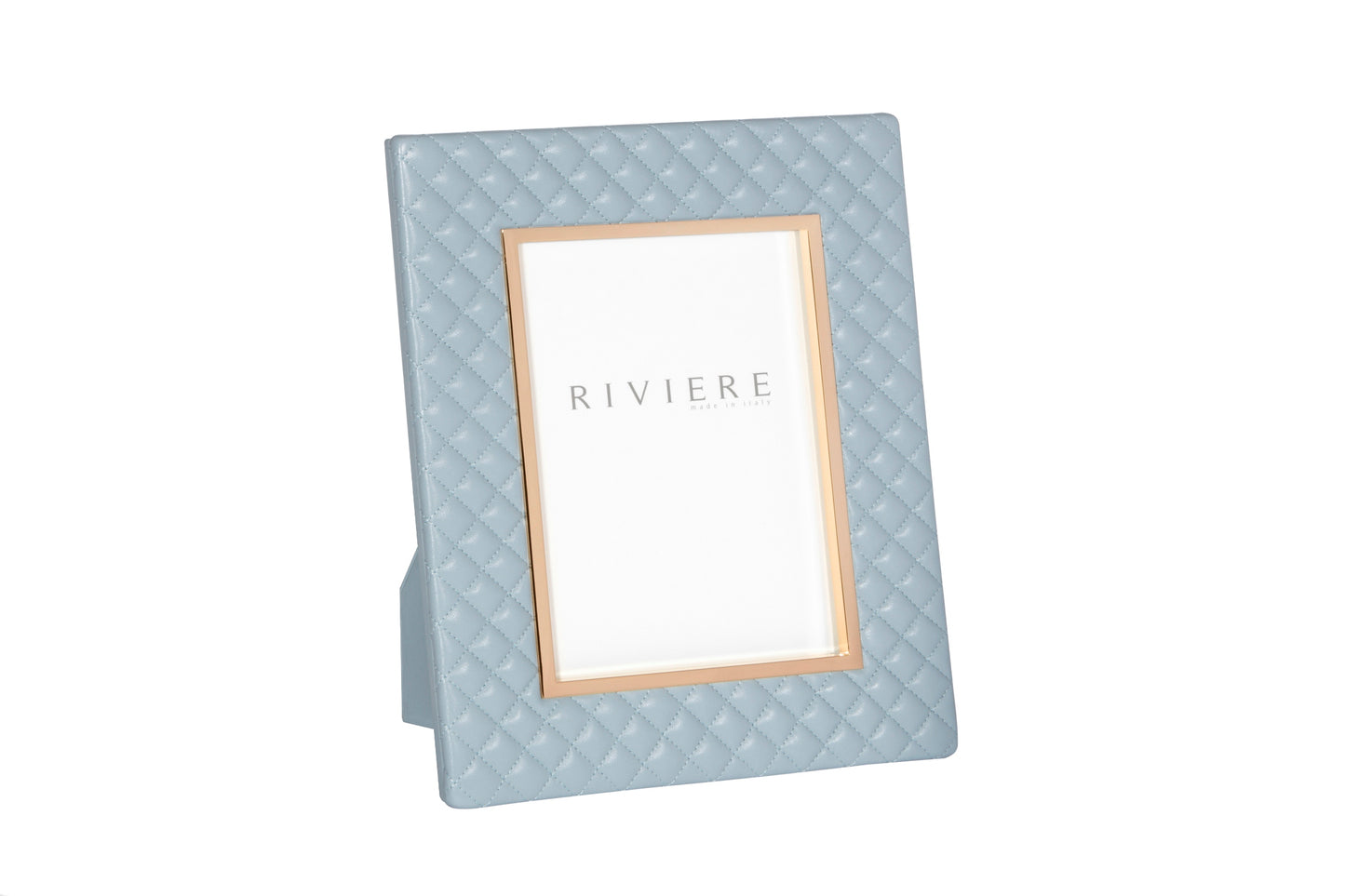 Riviere Anita Quilted Diamonds Leather Picture Frame With Metal Trim | Luxurious Quilted Leather Design | Elegant Metal Trim for a Sophisticated Touch | Elevate Your Home Decor with Luxury Accessories from Riviere | Available at 2Jour Concierge, #1 luxury high-end gift & lifestyle shop