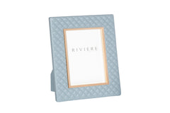 Anita Quilted Diamonds Leather Picture Frame With Metal Trim