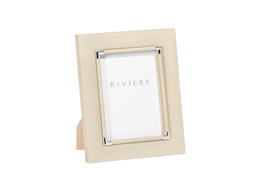 Riviere Thea #1 Leather Picture Frame With Metal Details | Luxurious Leather Frame Design | Inner Braided Trim for Added Detail | Chrome or Gold Metal Details for a Touch of Elegance | Explore a Range of Luxury Home Accessories at 2Jour Concierge, #1 luxury high-end gift & lifestyle shop