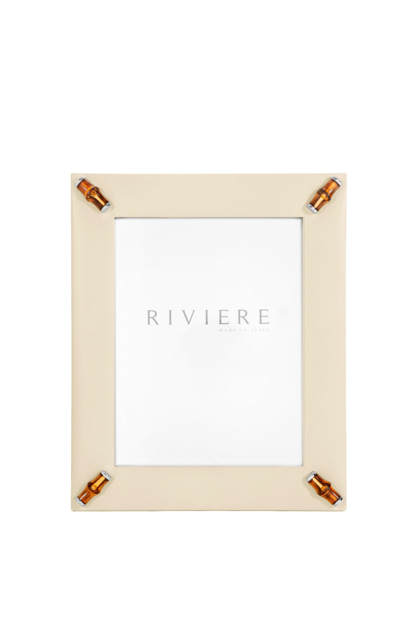 Riviere Frida Leather Picture Frame With Bamboo Corners & Metal Details | Stylish Leather Frame with Bamboo Corners | Elegant Metal Details for a Refined Look | Elevate Your Home Decor with Luxury Accessories from Riviere | Available at 2Jour Concierge, #1 luxury high-end gift & lifestyle shop